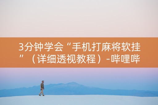3分钟学会“手机打麻将软挂”（详细透视教程）-哔哩哔哩