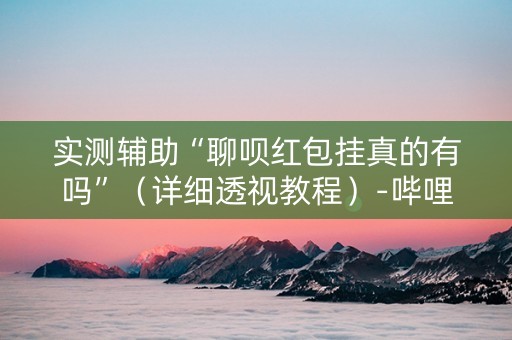 实测辅助“聊呗红包挂真的有吗”（详细透视教程）-哔哩哔哩