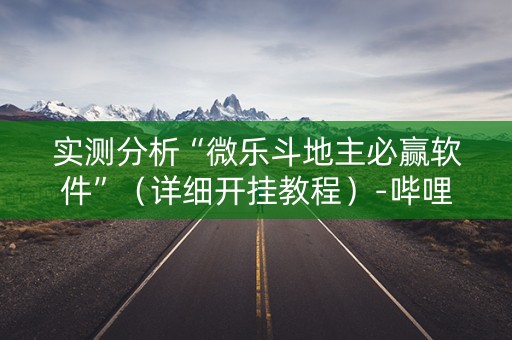 实测分析“微乐斗地主必赢软件”（详细开挂教程）-哔哩哔哩