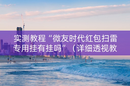 实测教程“微友时代红包扫雷专用挂有挂吗”（详细透视教程）-哔哩哔哩