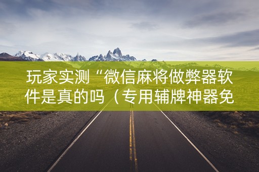 玩家实测“微信麻将做弊器软件是真的吗（专用辅牌神器免安装）