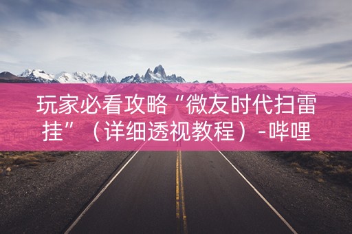 玩家必看攻略“微友时代扫雷挂”（详细透视教程）-哔哩哔哩