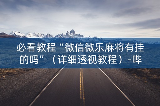 必看教程“微信微乐麻将有挂的吗”（详细透视教程）-哔哩哔哩