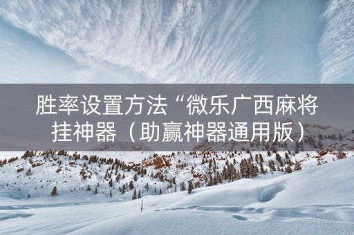 胜率设置方法“微乐广西麻将挂神器（助赢神器通用版）