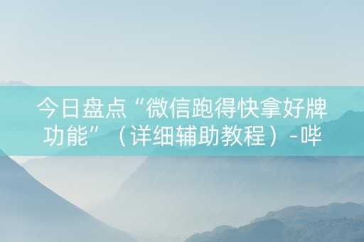 今日盘点“微信跑得快拿好牌功能”（详细辅助教程）-哔哩哔哩