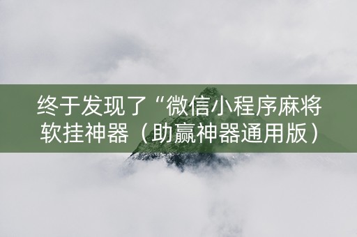 终于发现了“微信小程序麻将软挂神器（助赢神器通用版）