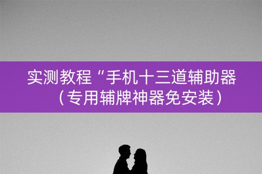 实测教程“手机十三道辅助器（专用辅牌神器免安装）