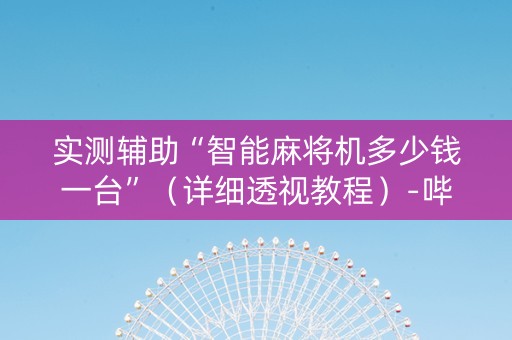 实测辅助“智能麻将机多少钱一台”（详细透视教程）-哔哩哔哩