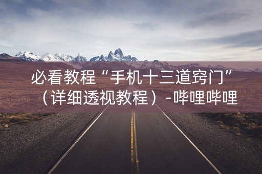 必看教程“手机十三道窍门”（详细透视教程）-哔哩哔哩