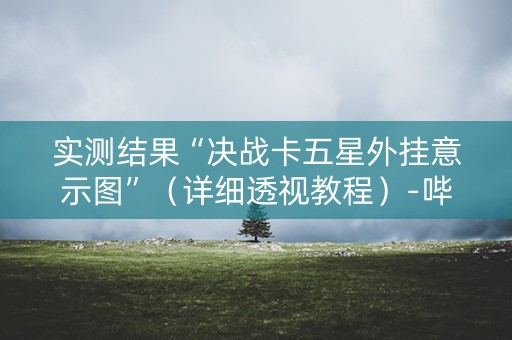实测结果“决战卡五星外挂意示图”（详细透视教程）-哔哩哔哩