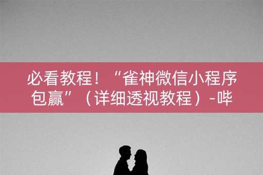 必看教程！“雀神微信小程序包赢”（详细透视教程）-哔哩哔哩