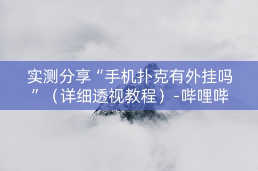 实测分享“手机扑克有外挂吗”（详细透视教程）-哔哩哔哩