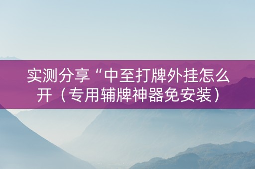 实测分享“中至打牌外挂怎么开（专用辅牌神器免安装）
