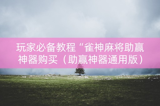 玩家必备教程“雀神麻将助赢神器购买（助赢神器通用版）