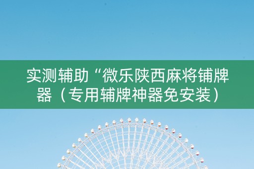 实测辅助“微乐陕西麻将铺牌器（专用辅牌神器免安装）