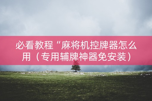 必看教程“麻将机控牌器怎么用（专用辅牌神器免安装）