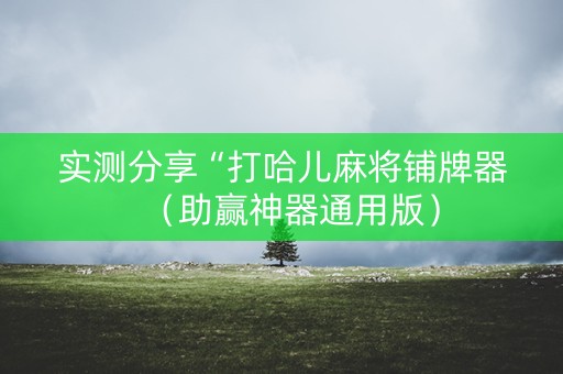 实测分享“打哈儿麻将铺牌器（助赢神器通用版）