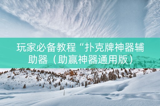玩家必备教程“扑克牌神器辅助器（助赢神器通用版）