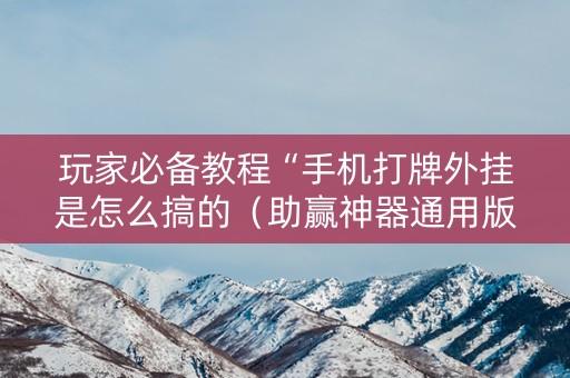 玩家必备教程“手机打牌外挂是怎么搞的（助赢神器通用版）