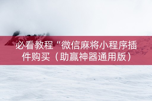 必看教程“微信麻将小程序插件购买（助赢神器通用版）