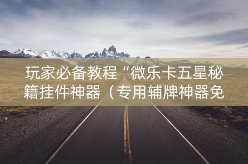玩家必备教程“微乐卡五星秘籍挂件神器（专用辅牌神器免安装）