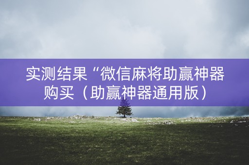 实测结果“微信麻将助赢神器购买（助赢神器通用版）