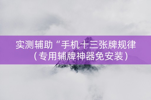 实测辅助“手机十三张牌规律（专用辅牌神器免安装）