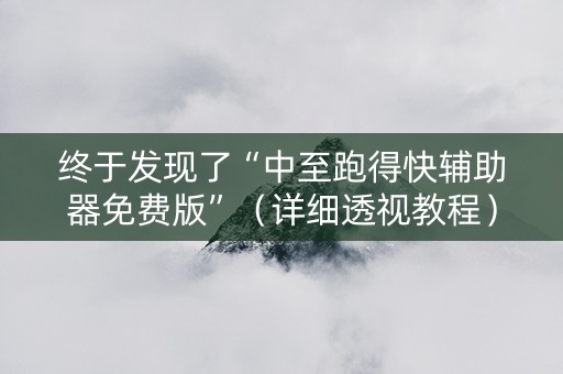 终于发现了“中至跑得快辅助器免费版”（详细透视教程）-哔哩哔哩