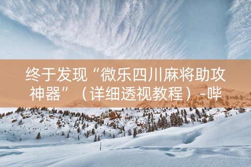 终于发现“微乐四川麻将助攻神器”（详细透视教程）-哔哩哔哩