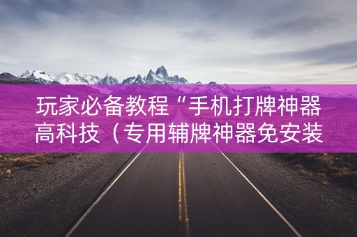 玩家必备教程“手机打牌神器高科技（专用辅牌神器免安装）