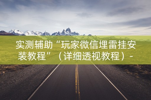 实测辅助“玩家微信埋雷挂安装教程”（详细透视教程）-哔哩哔哩