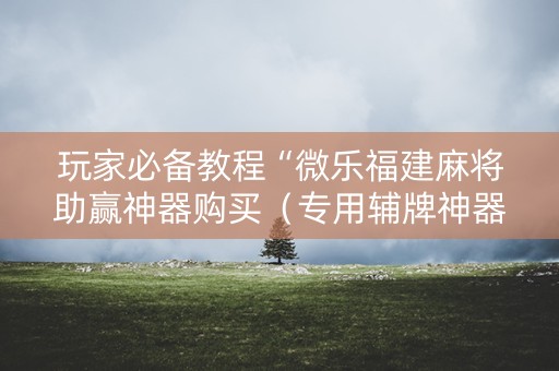 玩家必备教程“微乐福建麻将助赢神器购买（专用辅牌神器免安装）