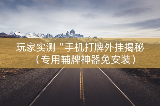 玩家实测“手机打牌外挂揭秘（专用辅牌神器免安装）