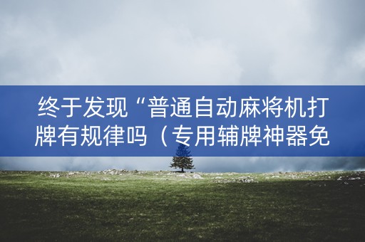 终于发现“普通自动麻将机打牌有规律吗（专用辅牌神器免安装）