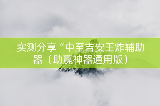 实测分享“中至吉安王炸辅助器（助赢神器通用版）