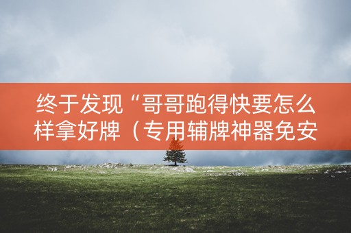 终于发现“哥哥跑得快要怎么样拿好牌（专用辅牌神器免安装）