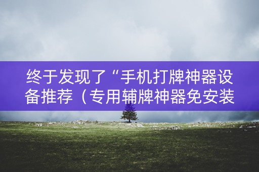 终于发现了“手机打牌神器设备推荐（专用辅牌神器免安装）