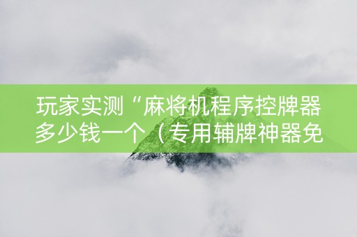 玩家实测“麻将机程序控牌器多少钱一个（专用辅牌神器免安装）