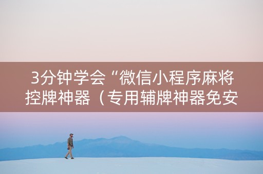 3分钟学会“微信小程序麻将控牌神器（专用辅牌神器免安装）