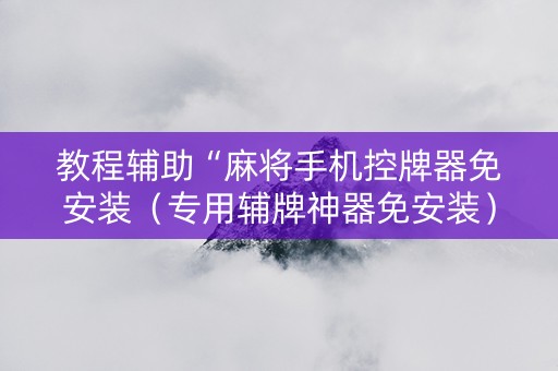 教程辅助“麻将手机控牌器免安装（专用辅牌神器免安装）