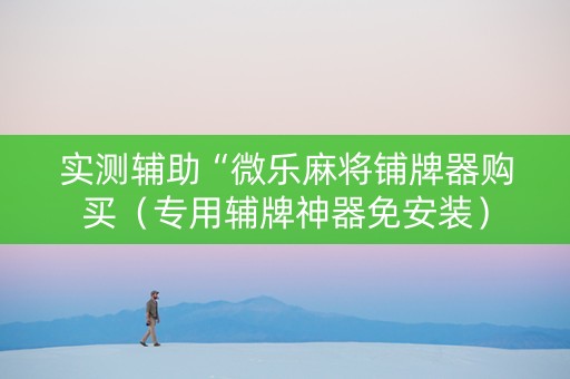 实测辅助“微乐麻将铺牌器购买（专用辅牌神器免安装）