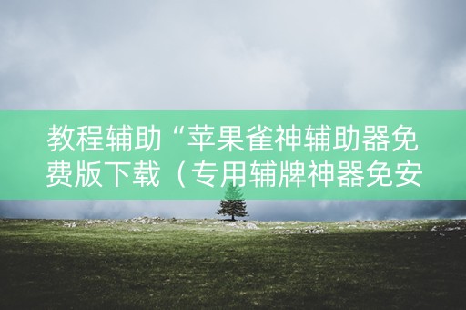 教程辅助“苹果雀神辅助器免费版下载（专用辅牌神器免安装）
