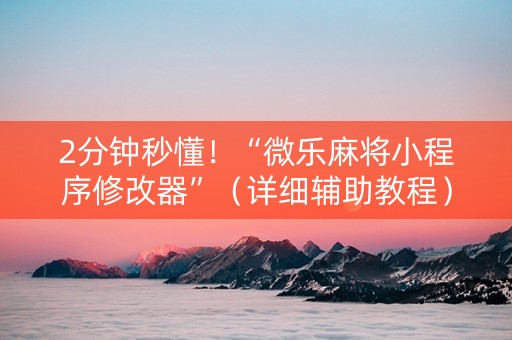 2分钟秒懂！“微乐麻将小程序修改器”（详细辅助教程）-哔哩哔哩