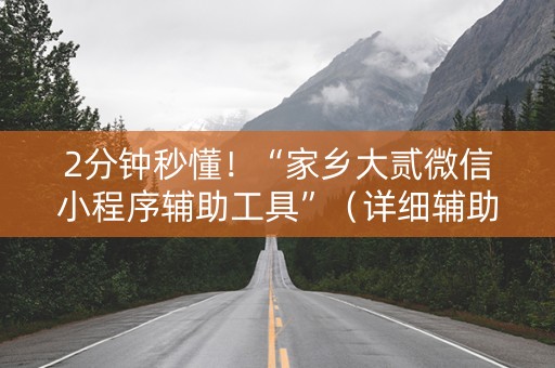 2分钟秒懂！“家乡大贰微信小程序辅助工具”（详细辅助教程）-哔哩哔哩