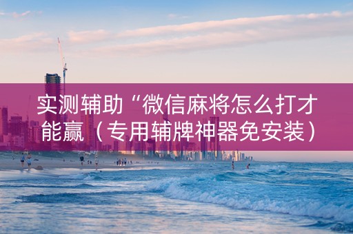 实测辅助“微信麻将怎么打才能赢（专用辅牌神器免安装）