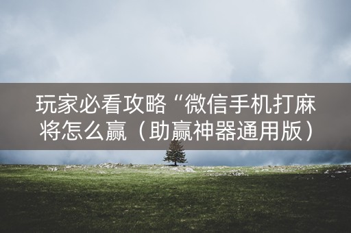 玩家必看攻略“微信手机打麻将怎么赢（助赢神器通用版）