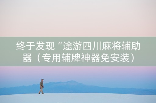 终于发现“途游四川麻将辅助器（专用辅牌神器免安装）