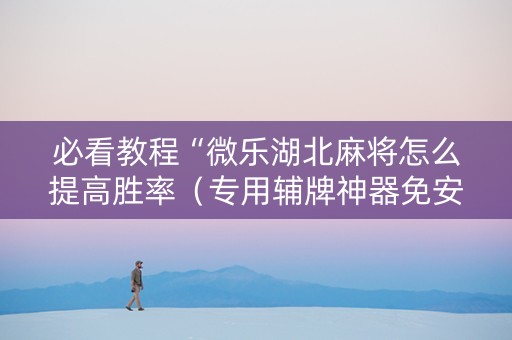 必看教程“微乐湖北麻将怎么提高胜率（专用辅牌神器免安装）