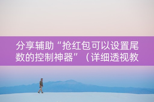 分享辅助“抢红包可以设置尾数的控制神器”（详细透视教程）-哔哩哔哩