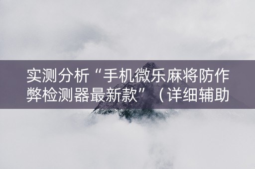 实测分析“手机微乐麻将防作弊检测器最新款”（详细辅助教程）-哔哩哔哩